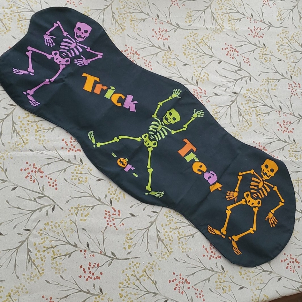 Trick or Treat Halloween decor for table or hanging with skeletons